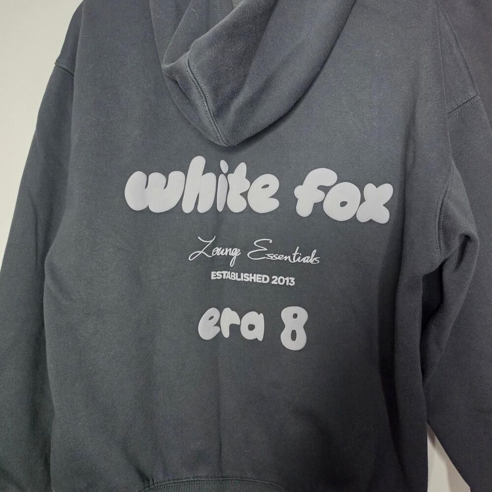 White-fox-boutique Women's Black and Grey Hoodie - Picture 6 of 8